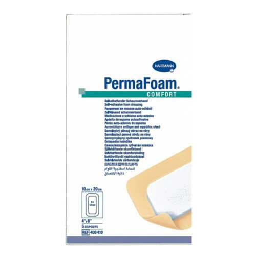 PermaFoam Comfort ПемаФом Комфорт губчатая адгезивная повязка 10 x 20 см в Аптека Радуга
