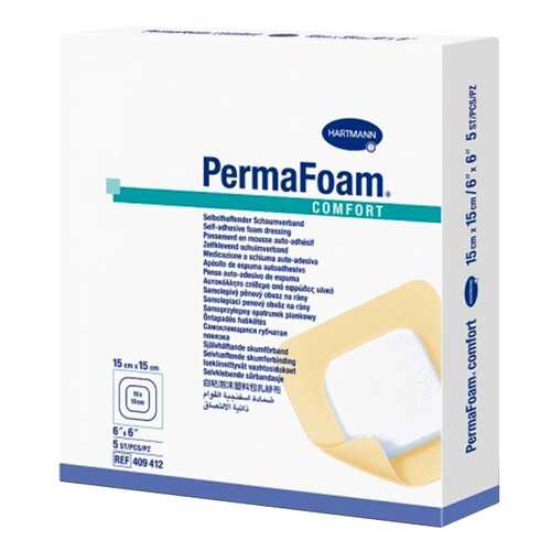 PermaFoam Comfort ПемаФом Комфорт губчатая адгезивная повязка 15 x 15 см в Аптека Радуга
