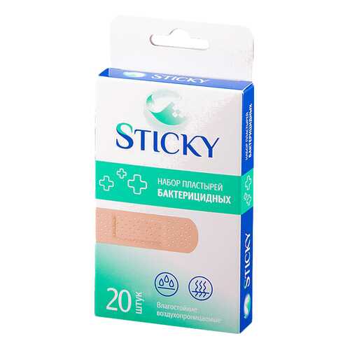 Пластырь бактерицидный Sticky влагостойкий набор универсальный 20 шт. в Аптека Радуга