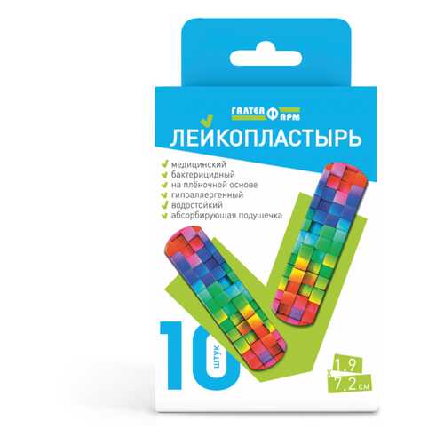 Пластырь ГалтеяФарм MD134 бактерицидный водостойкий 1,9 х 7,2 см 10 шт. в Аптека Радуга