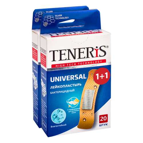 Пластыри TENERIS UNIVERSAL бактерицидные с ионами серебра 20+20 шт. в Аптека Радуга