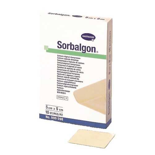 Повязка Sorbalgon из кальция-альгината для экссудирующих и кровоточащих ран 5х5 см 10 шт. в Аптека Радуга