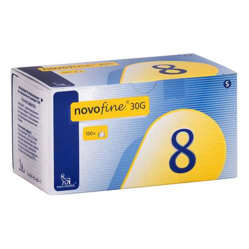 Иглы NovoFine для шприц-ручки 0,3 х 8 мм 100 шт. в Аптека Радуга