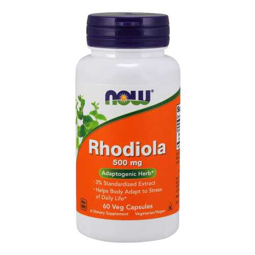 Для нервной системы NOW Rhodiola 500 мг 60 капсул в Аптека Радуга