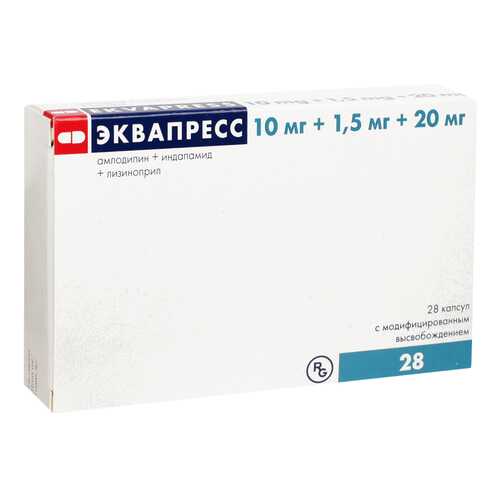 Эквапресс капсулы с модиф.высвоб. 10 мг+1,5 мг+20 мг №28 в Аптека Радуга