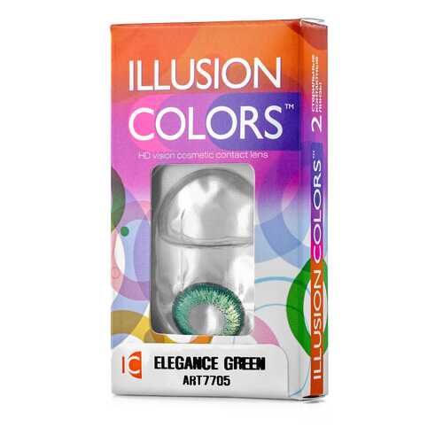 Контактные линзы ILLUSION colors Elegance 2 линзы -2.0D green зеленый в Аптека Радуга
