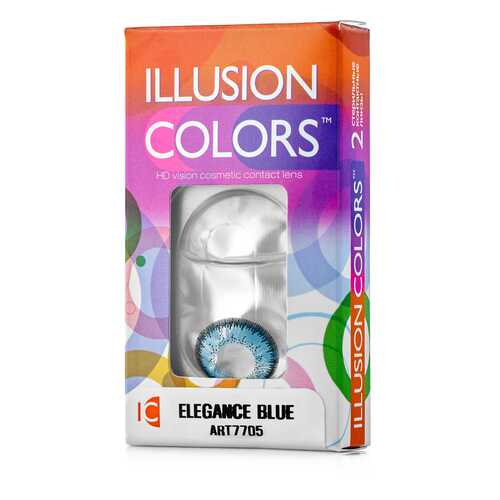 Контактные линзы ILLUSION colors Elegance 2 линзы -2.5D blue синий в Аптека Радуга