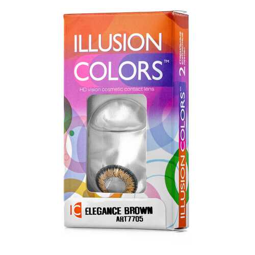 Контактные линзы ILLUSION colors Elegance 2 линзы 0.0D brown карий в Аптека Радуга