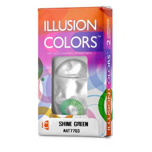 Контактные линзы ILLUSION colors Shine 2 линзы -3.5D green зеленый в Аптека Радуга