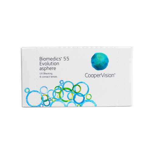 Контактные линзы Biomedics 55 Evolution asphere 6 линз R 8,6 -2,50 в Аптека Радуга