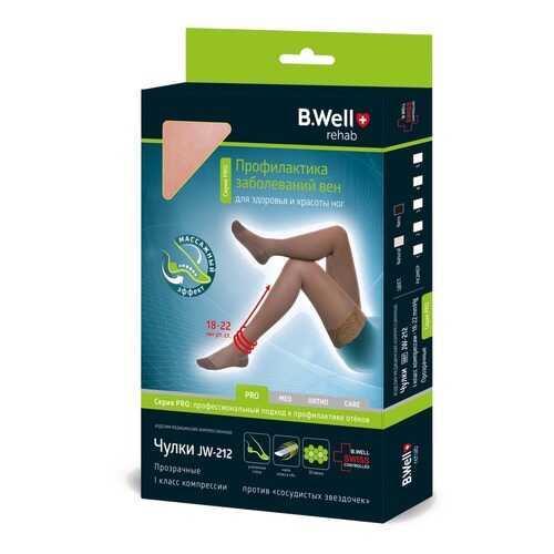 Компрессионные чулки (1 класс, 18-22 мм рт. ст.), №3, черные B.Well rehab JW-212 в Аптека Радуга