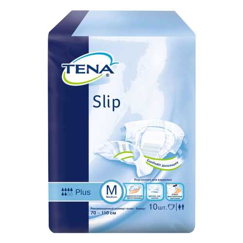 Подгузники для взрослых TENA дышащие Слип Плюс L 100-150 10 шт. в Аптека Радуга