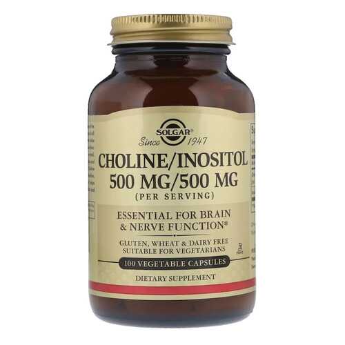 Холин, инозитол Solgar Choline / Inositol 100 капс. без вкуса в Аптека Радуга