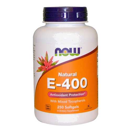 NOW E-400 Natural D-Alpha Tocopheryl 250 капсул в Аптека Радуга