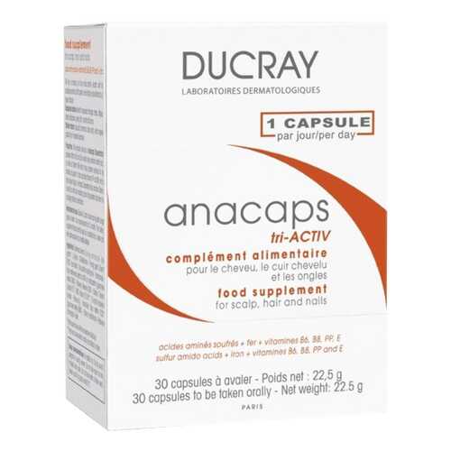 Для волос и кожи головы Ducray Аnacaps Tri-Activ Food Supplement 30 капсул в Аптека Радуга